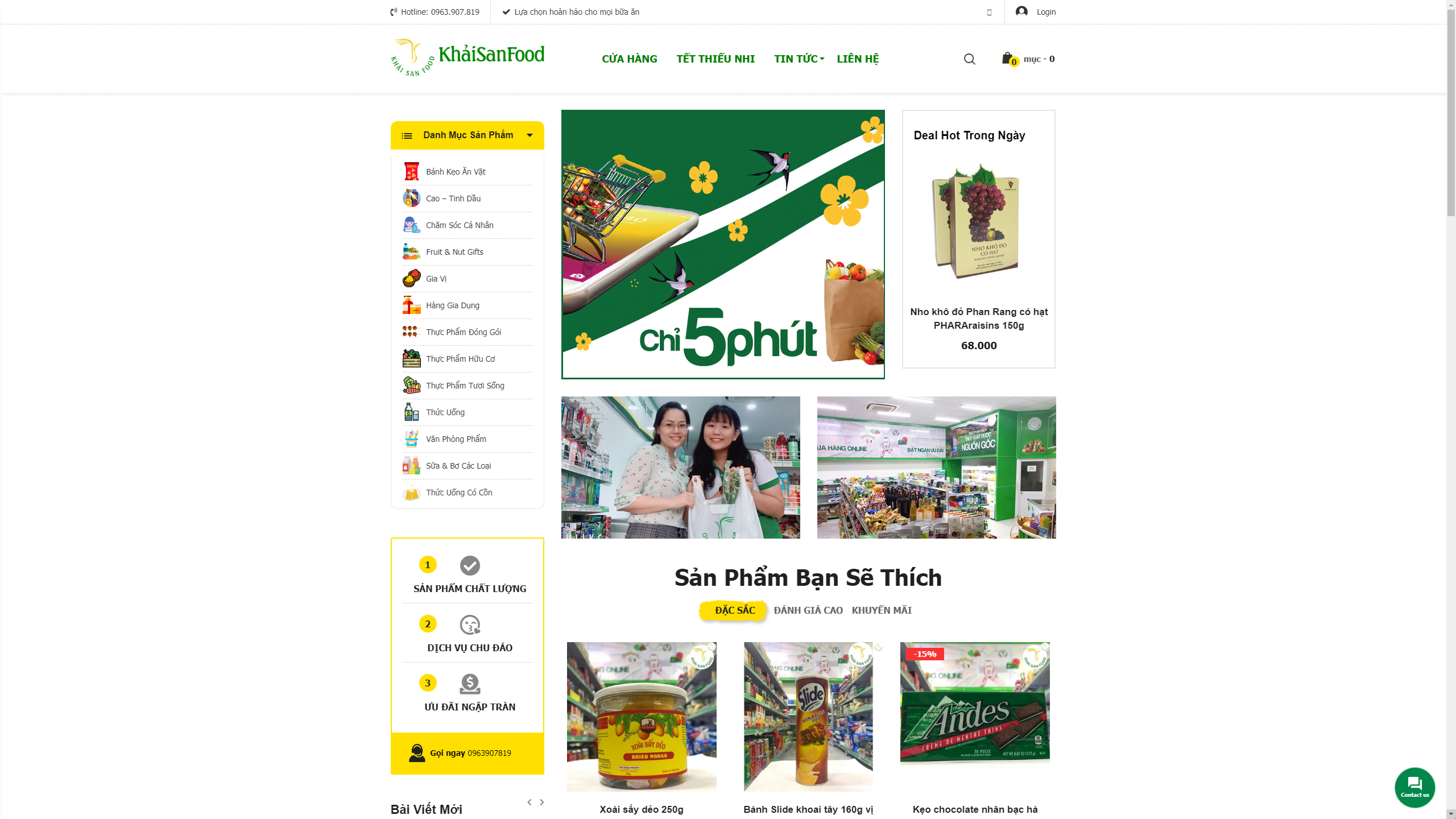 Thiết kế Website Khải San Food chuyên nghiệp