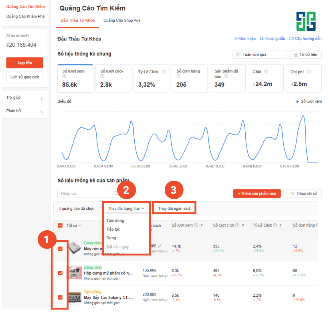 Quảng cáo từ khóa shopee