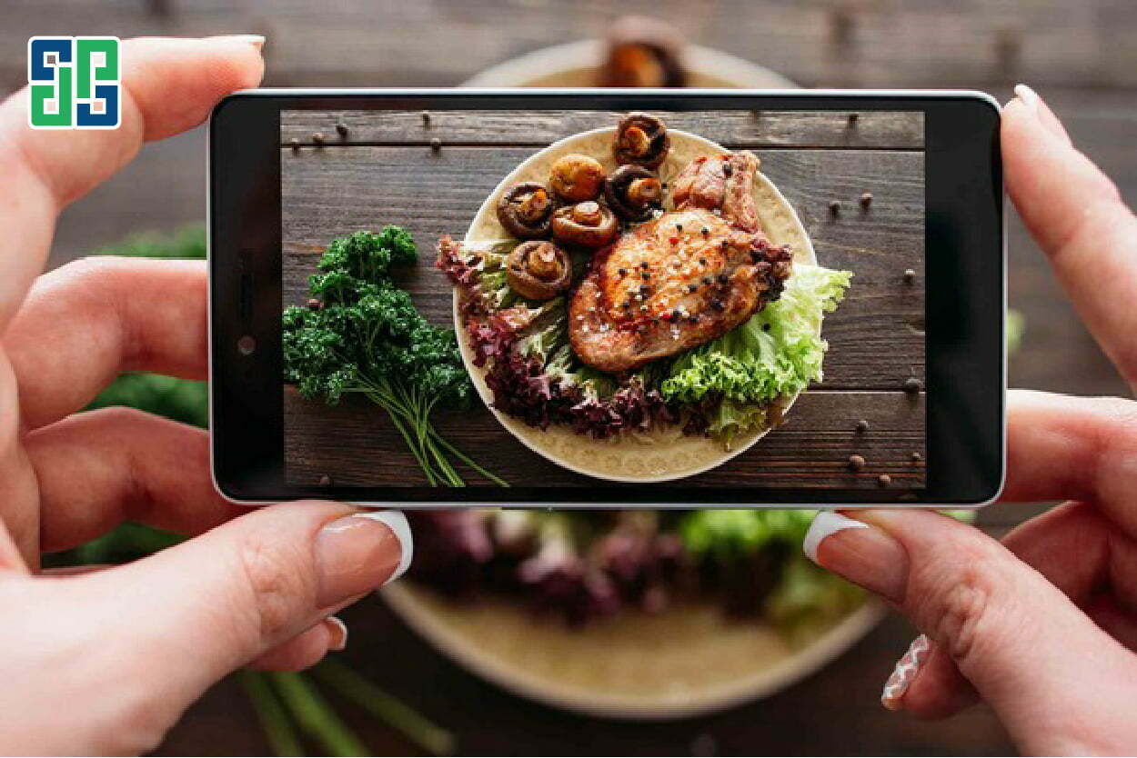 Shooting from the top helps to see the whole scene, the layout of the food