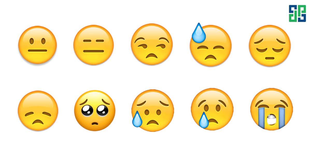 Icono de expresar emociones negativas