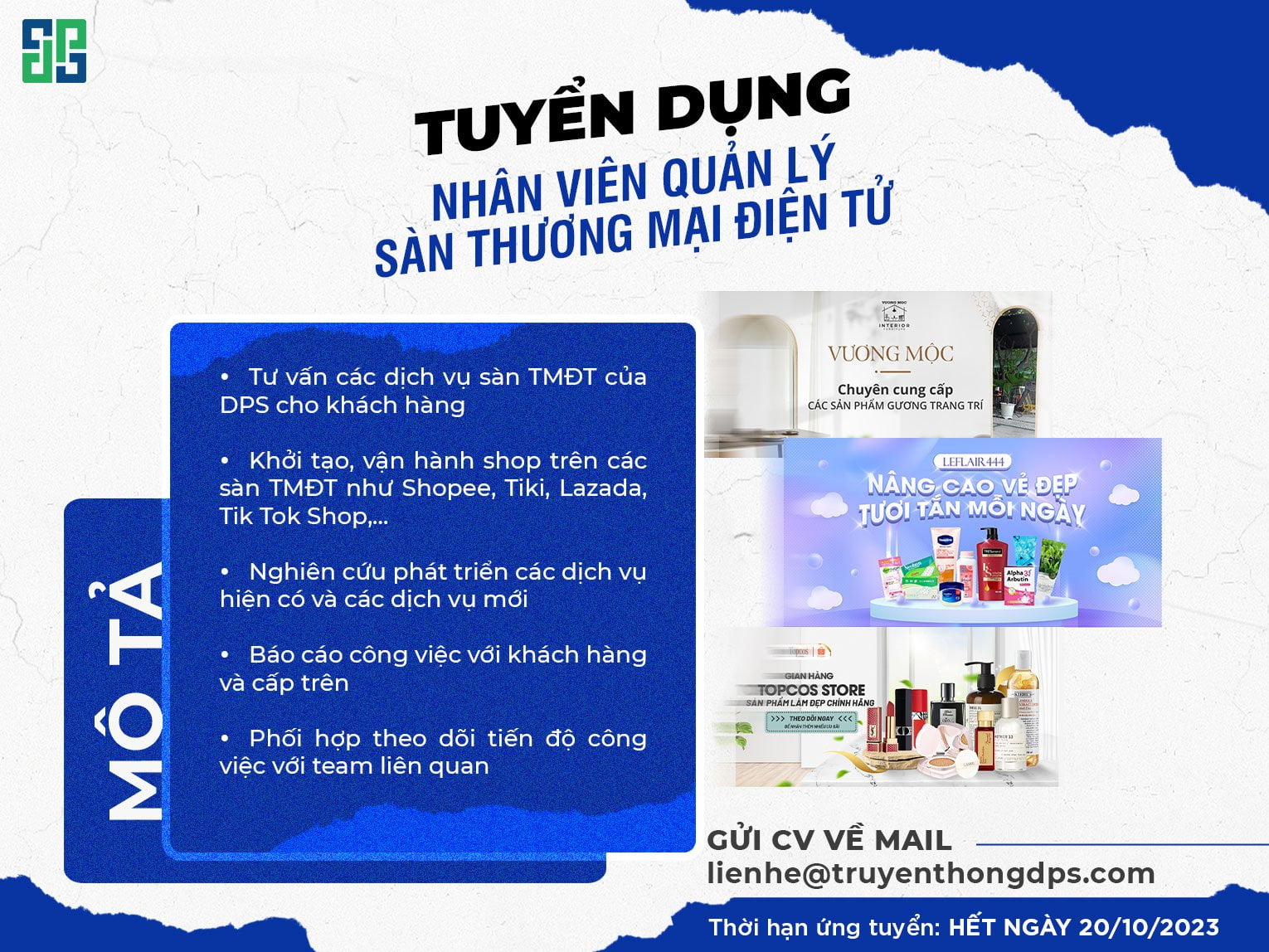 Tuyển Dụng Nhân Viên Quản Lý Sàn Thương Mại Điện Tử