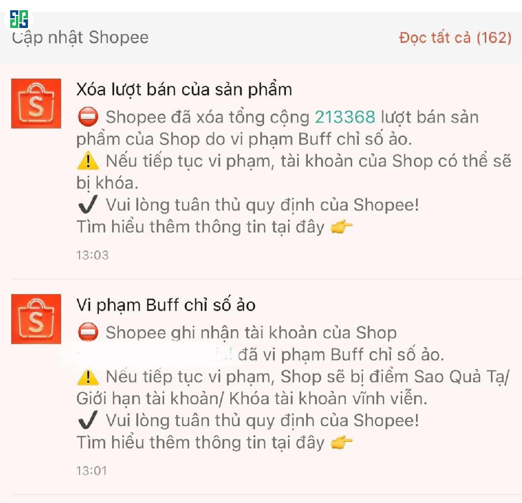 Nếu thực hiện seeding không cẩn thận, shop sẽ bị khóa