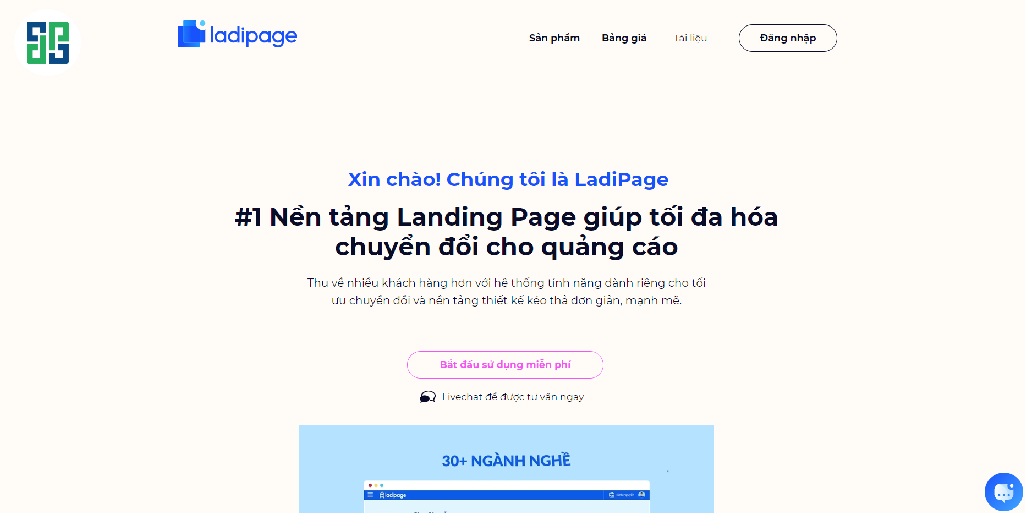 Công cụ được nhiều người dùng ở Việt Nam lựa chọn khi thiết kế landing page