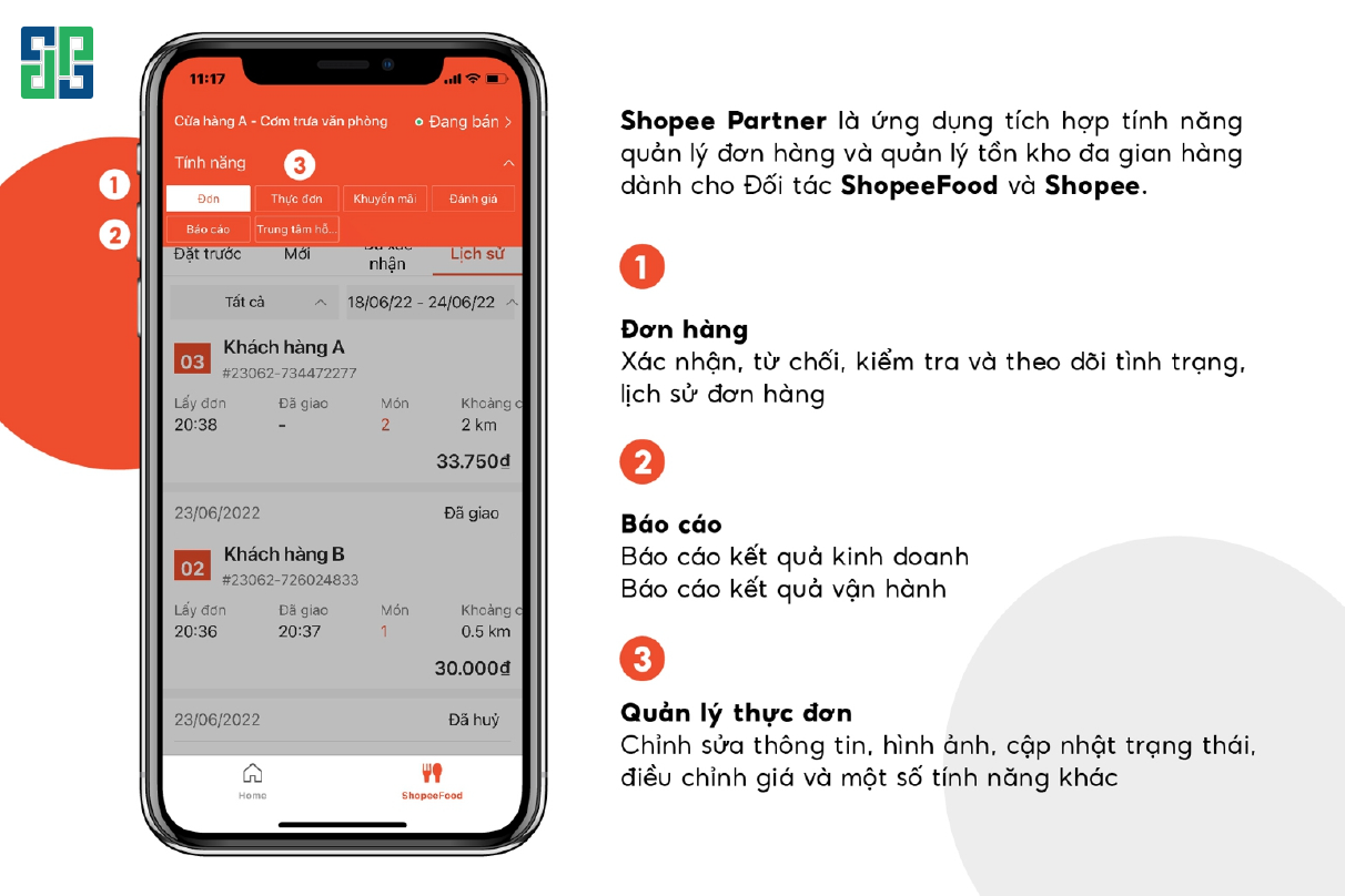 Giao diện Shopee Partner