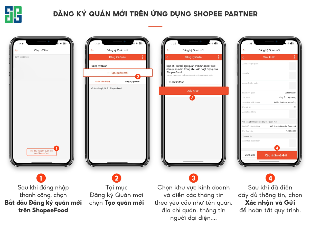 Quy trình đăng ký bán hàng trên Shopee Food